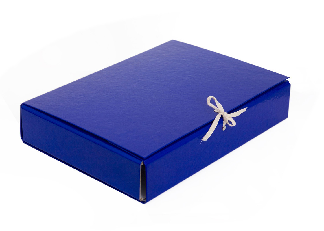 Папка-короб ITEM на зав'язках, А4, 60 мм, PP-покриття, синя